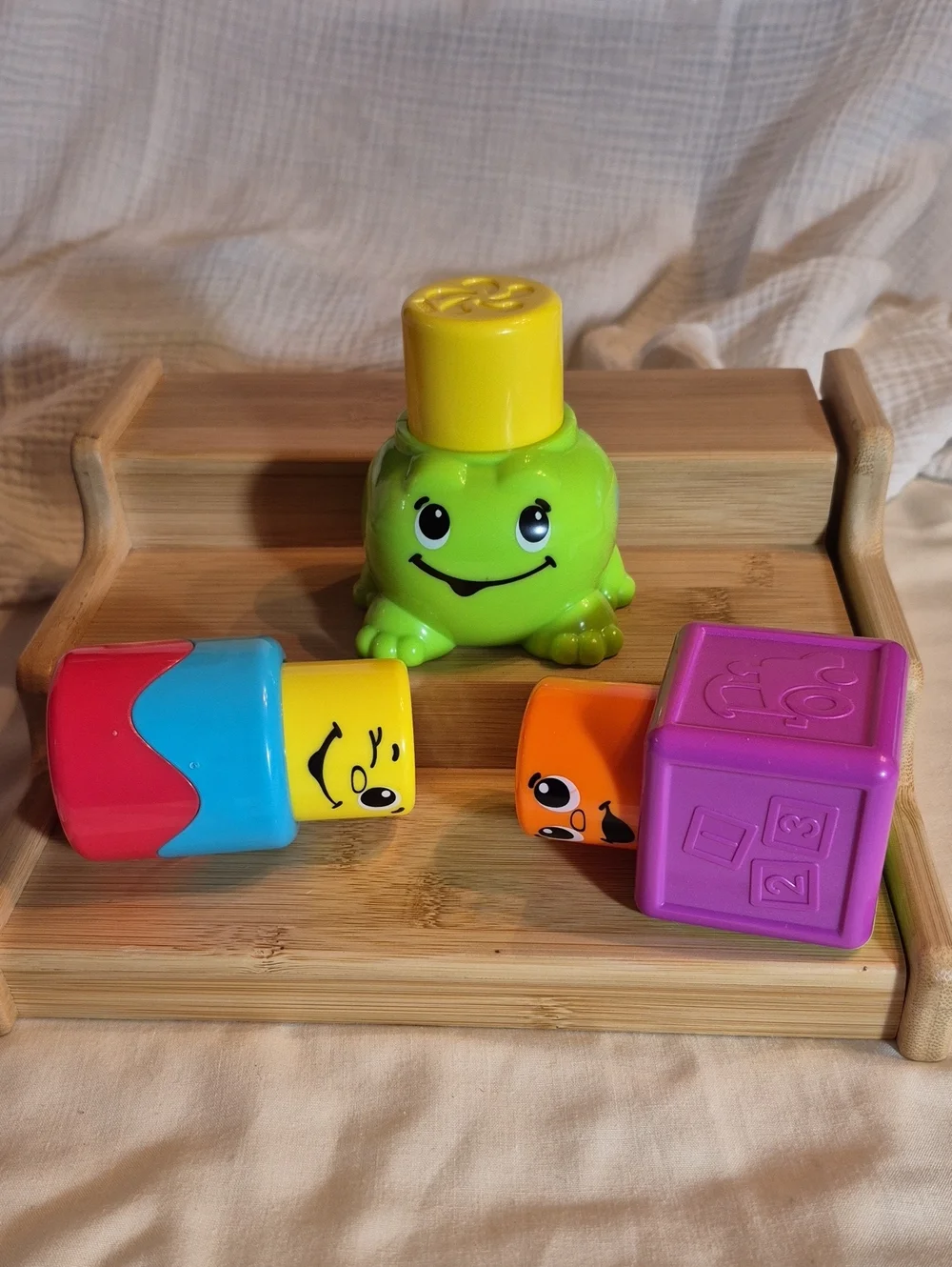 Rattling Frog Block & 2 Peek-a-Boo Pop-up Blocks